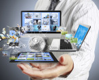 Technology in the hands of businessmen